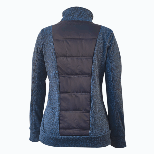 Custom Women's Jacquard Fleece and Padding Hybrid Jacket - Image 2