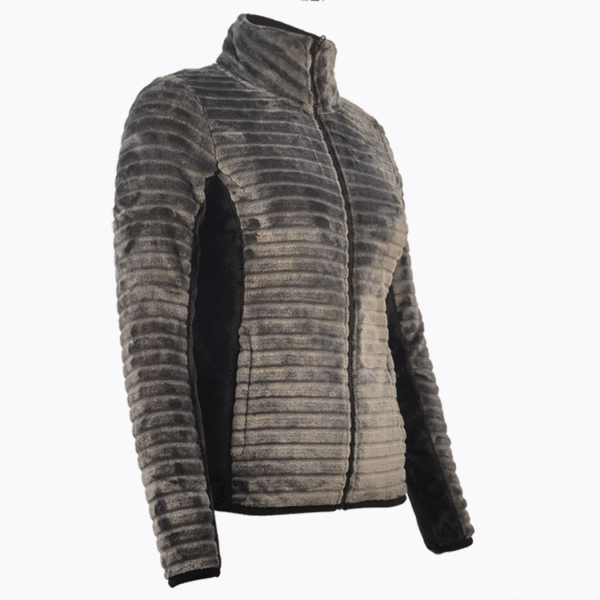 Custom Women's Striped Coral Fleece Riding Jacket - Image 2