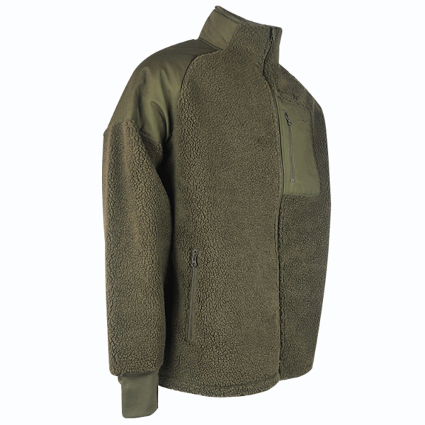 Custom Men's Teddy fleece Bonded Microfleece Full Zip Jacket - Image 2