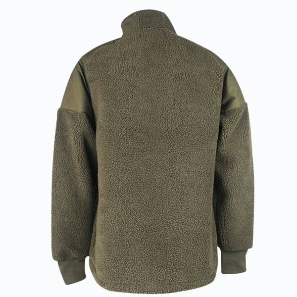 Custom Men's Teddy fleece Bonded Microfleece Full Zip Jacket - Image 3