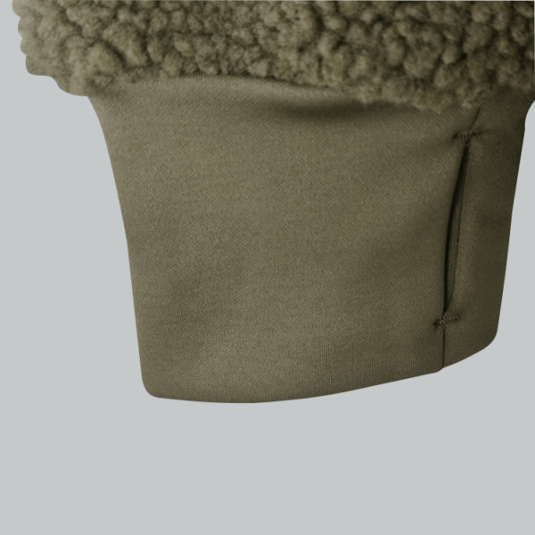 Custom Men's Teddy fleece Bonded Microfleece Full Zip Jacket - Image 6