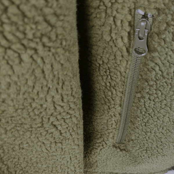 Custom Men's Teddy fleece Bonded Microfleece Full Zip Jacket - Image 5