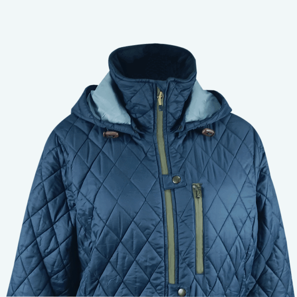 Custom Women's Classic functional Quilted Riding Long Jacket - Image 2