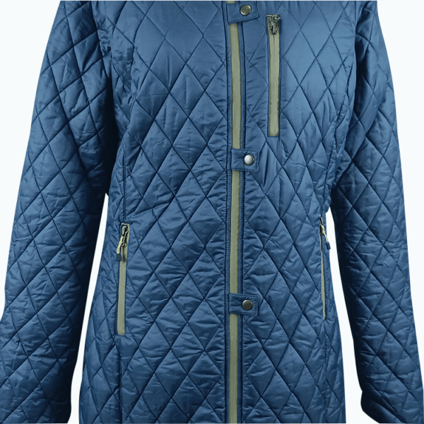 Custom Women's Classic functional Quilted Riding Long Jacket - Image 3